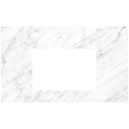 Native Trails Carrara 36" Marble Vanity Top with Three Faucet Holes Carrara