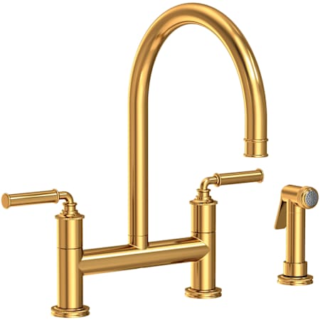 Newport Brass Taft 1.8 GPM Bridge Kitchen Faucet - Includes Side Spray Aged Brass