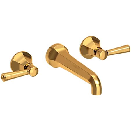 Newport Brass Metropole 1.2 GPM Wall Mounted Widespread Bathroom Faucet with Lever Handle Aged Brass