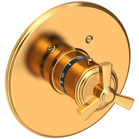 Newport Brass Miro Thermostatic Valve Trim Only with 1 Cross Handles - Less Rough In Aged Brass