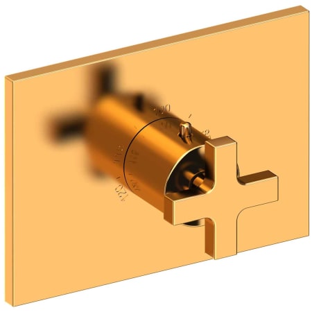 Newport Brass Secant Thermostatic Valve Trim Only with Single Cross Handle and Diverter Functionality - Less Rough In Aged Brass