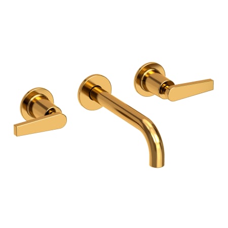 Newport Brass Dorrance 1.2 GPM Wall Mounted Widespread Bathroom Faucet with Lever Handles Aged Brass