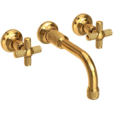 Newport Brass Clemens 1.2 GPM Wall Mounted Widespread Bathroom Faucet with Cross Handles Aged Brass