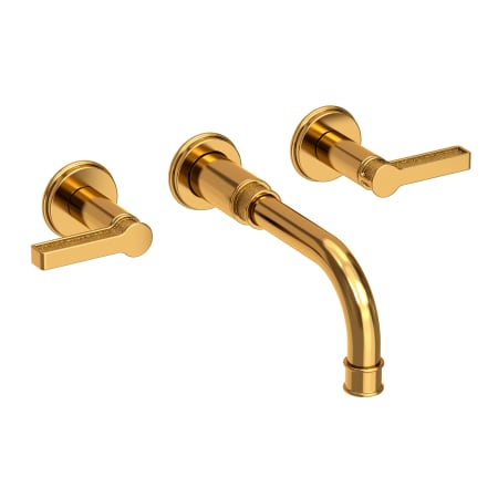 Newport Brass Griffey 1.2 GPM Wall Mounted Widespread Bathroom Faucet with Lever Handles Aged Brass