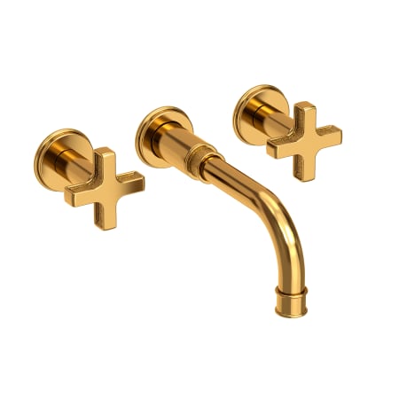 Newport Brass Griffey 1.2 GPM Wall Mounted Widespread Bathroom Faucet with Cross Handles Aged Brass