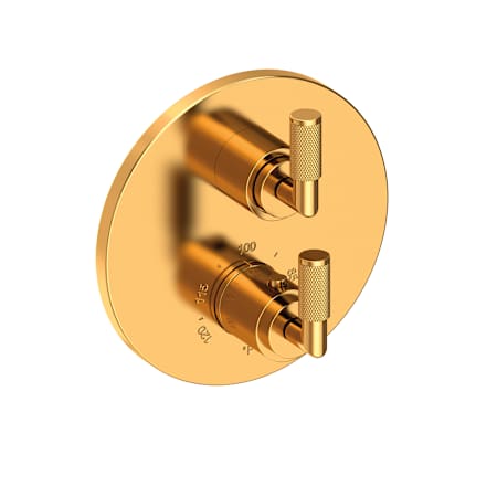 Newport Brass Kimbell Thermostatic Valve Trim Only with Dual Lever Handles, Integrated Diverter, and Volume Control - Less Rough In Aged Brass