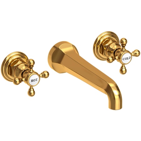 Newport Brass Astor 1.2 GPM Wall Mounted Widespread Bathroom Faucet with Cross Handles Aged Brass