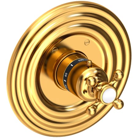 Newport Brass Astor Thermostatic Valve Trim Only with 1 Cross Handles - Less Rough In Aged Brass