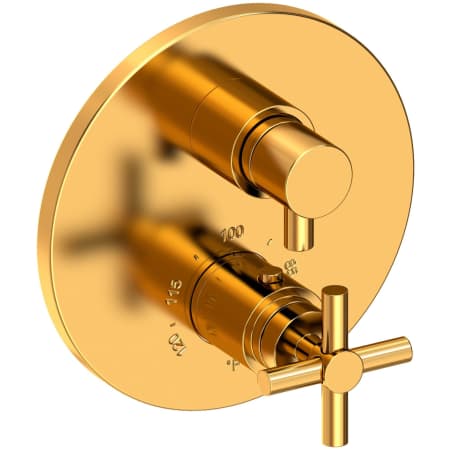 Newport Brass East Linear Thermostatic Valve Trim Only with 2 Cross Handles - Less Rough In Aged Brass