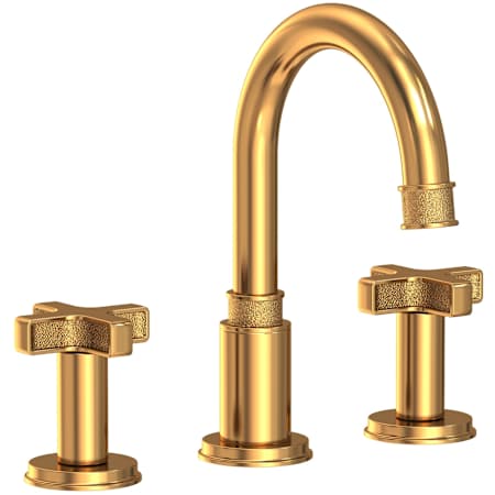 Newport Brass Griffey 1.2 GPM Widespread Bathroom Faucet with Pop-Up Drain Assembly Aged Brass