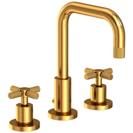 Newport Brass Muncy 1.2 GPM Widespread Bathroom Faucet with Pop-Up Drain Assembly Aged Brass