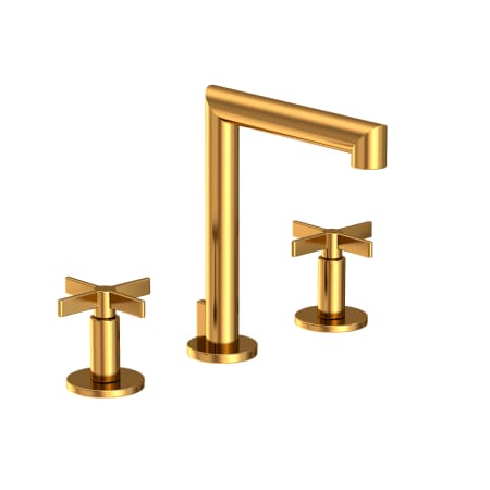 Newport Brass Tolmin 1.2 GPM Widespread Bathroom Faucet with Pop-Up Drain Assembly Aged Brass