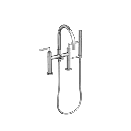 Newport Brass Kimbell Deck Mounted Tub Filler with Lever Handles Integrated Diverter and Hand Shower - Less Rough In Polished Chrome