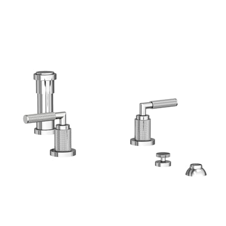 Newport Brass Kimbell Widespread Bidet Faucet with Lever Handles and Drain Assembly Polished Chrome
