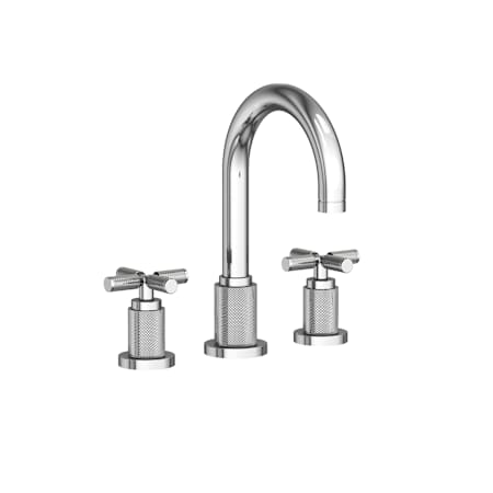 Newport Brass Kimbell 1.2 GPM Widespread Bathroom Faucet with Cross Handles and Push Pop-Up Drain Assembly Polished Chrome