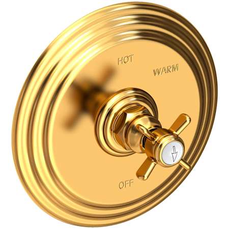 Newport Brass Fairfield Collection Single Handle Round Pressure Balanced Shower Trim Plate Only with Metal Cross Handle Aged Brass