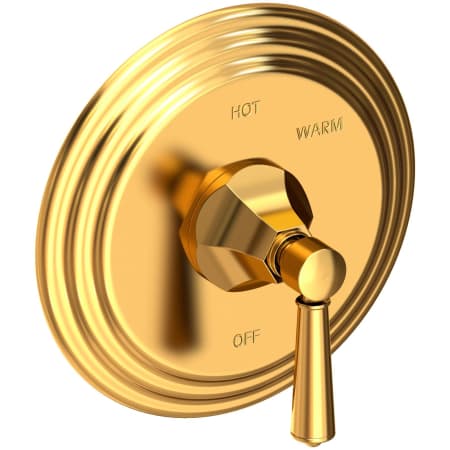 Newport Brass Metropole Collection Single Handle Round Pressure Balanced Shower Trim Plate Only with Metal Lever Handle Aged Brass
