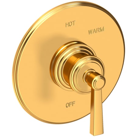 Newport Brass Miro Collection Single Handle Round Pressure Balanced Shower Trim Plate Only with Metal Lever Handle Aged Brass