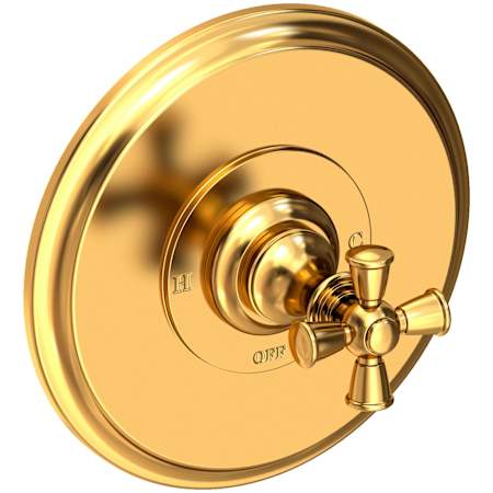 Newport Brass Single Handle Shower Valve Trim with Metal Cross Handle Less Shower Head from the Sutton Collection Aged Brass