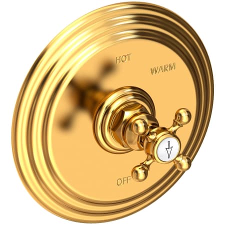 Newport Brass Alveston Collection Single Handle Round Pressure Balanced Shower Trim Plate Only with Metal Cross Handle Aged Brass
