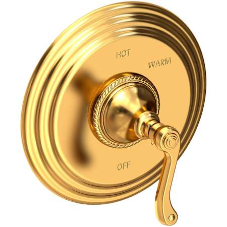Newport Brass Amisa Collection Single Handle Round Pressure Balanced Shower Trim Plate Only with Metal Lever Handle Aged Brass