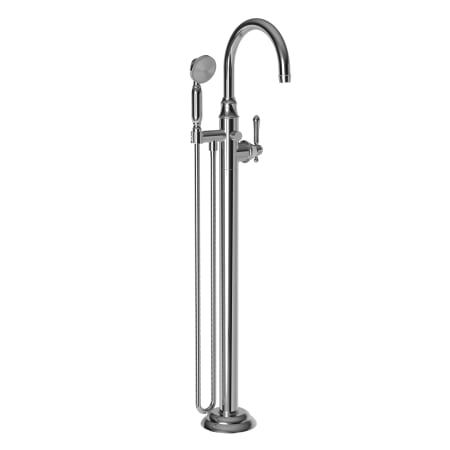 Newport Brass Chesterfield Floor Mounted Tub Filler with Built-In Diverter - Includes Hand Shower Polished Chrome