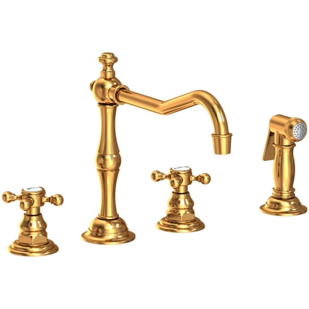 Newport Brass Chesterfield 1.8 GPM Widespread Kitchen Faucet Aged Brass