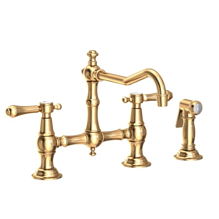 Newport Brass Chesterfield 1.8 GPM Widespread Bridge Kitchen Faucet Polished Brass Uncoated (Living)