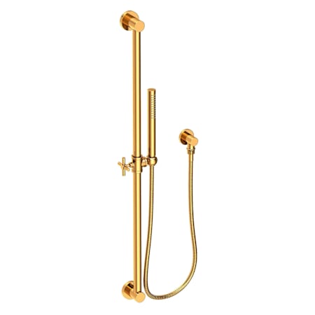 Newport Brass 1.8 GPM Single Function Hand Shower Package - Includes Slide Bar, Hose, and Water Supply Aged Brass