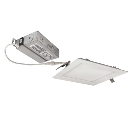 Nora Lighting Eflin Selectable LED Canless Recessed Fixture with 6-1/2" Square Trims - IC Rated Matte Powder White