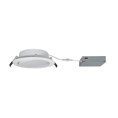 Nora Lighting Flin Selectable LED Canless Recessed Fixture with 6-1/2" Adjustable Trims - IC Rated Matte Powder White