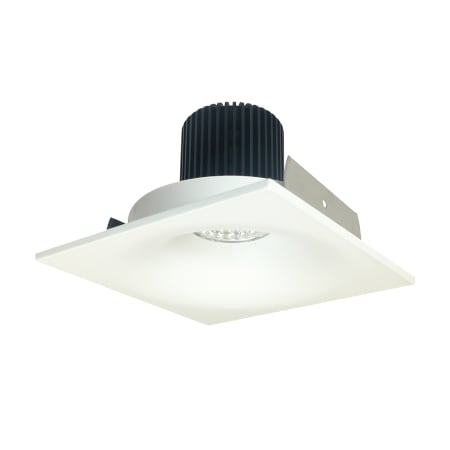 Nora Lighting Iolite 4" LED Square Recessed Trim - 2700K - 1000 Lumens - Round Aperture - Smooth Reflector Matte Powder White
