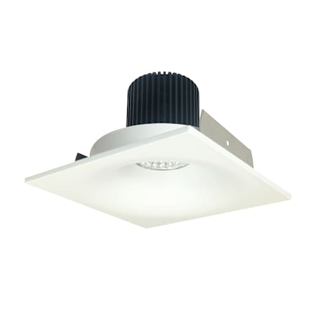 Nora Lighting Iolite 4" LED Square Recessed Trim - 3000K - 1000 Lumens - Round Aperture - Smooth Reflector Matte Powder White