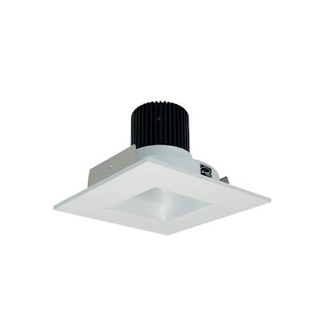 Nora Lighting Iolite 4" LED Square Recessed Trim - 3500K - 1000 Lumens - Square Aperture Matte Powder White / Matte Powder White