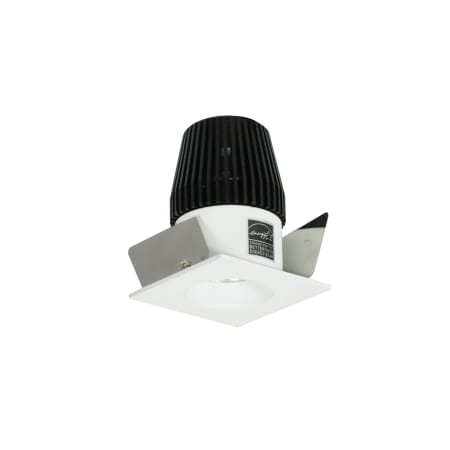 Nora Lighting Iolite 1" LED Square Recessed Trim - 2700K - 600 Lumens - Round Aperture Matte Powder White / Matte Powder White