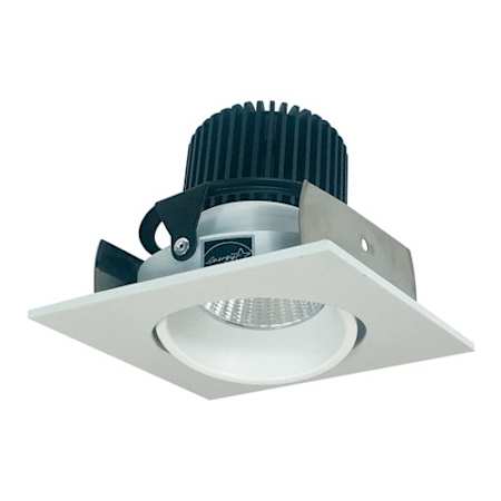Nora Lighting Iolite 2" LED Square Recessed Trim - 5000K - 1000 Lumens - Round Aperture - Cone Reflector Matte Powder White / Matte Powder White