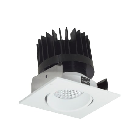 Nora Lighting Iolite 2" LED Square Recessed Trim - 5000K - 1500 Lumens - Round Aperture - Cone Reflector Matte Powder White / Matte Powder White