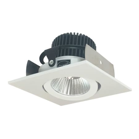 Nora Lighting Iolite 2" LED Square Recessed Trim - 3500K - 1000 Lumens - Round Aperture - Gimbal Matte Powder White
