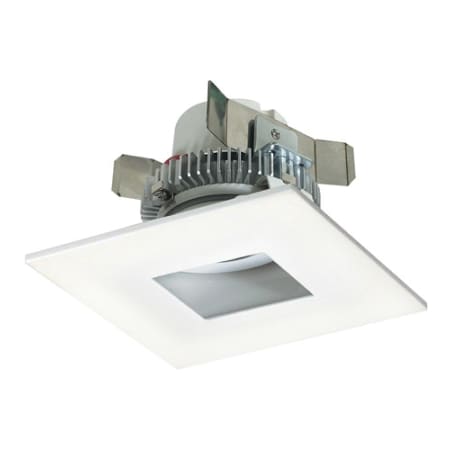 Nora Lighting Cobalt Click 4" LED Square Recessed Trim - 3000K - 1000 Lumens - Square Aperture Matte Powder White