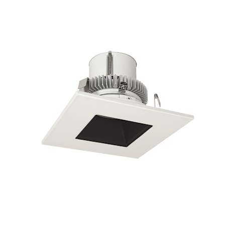 Nora Lighting Cobalt 4" Integrated LED Square Recessed Trim with Remote Emergency - 1000 Lumens, 2700K Black / White