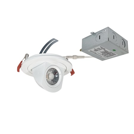 Nora Lighting M4 4" Wide Canless Adjustable Elbow 3000K LED Recessed Fixture - Airtight Matte Powder White