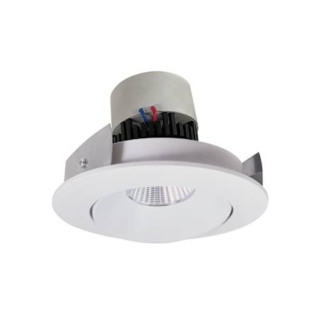 Nora Lighting Pearl 4" LED Adjustable Recessed Trim - 3500K - 1000 Lumens - Cone Reflector Matte Powder White / Matte Powder White