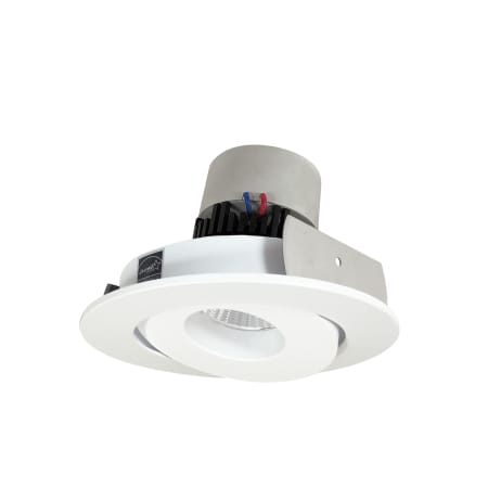 Nora Lighting Pearl 4" LED Adjustable Recessed Trim - 2700K - 1000 Lumens - Gimbal Matte Powder White