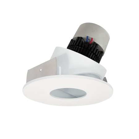 Nora Lighting Pearl 4" LED Pinhole Recessed Trim - 4000K - 1000 Lumens - Adjustable Matte Powder White / Matte Powder White