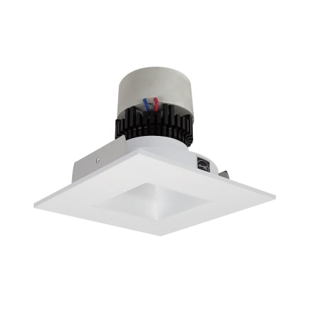 Nora Lighting Pearl 4" LED Square Recessed Trim - 4000K - 1000 Lumens - Square Aperture Matte Powder White / Matte Powder White