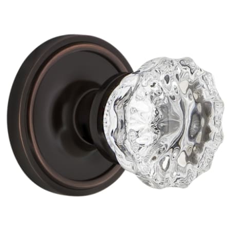 Nostalgic Warehouse Vintage Crystal Knob with Solid Brass Passage Door Knob Set with Classic Rose Plate and 2-3/8" Backset Timeless Bronze