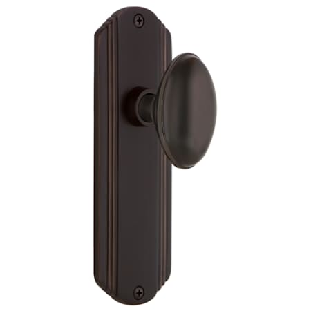 Nostalgic Warehouse Vintage Homestead Solid Brass Oval Dummy Door Knob Set with Art Deco Plate Timeless Bronze