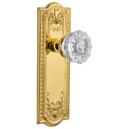 Nostalgic Warehouse Crystal Solid Brass Single Dummy Door Knob with Meadows Rose Polished Brass