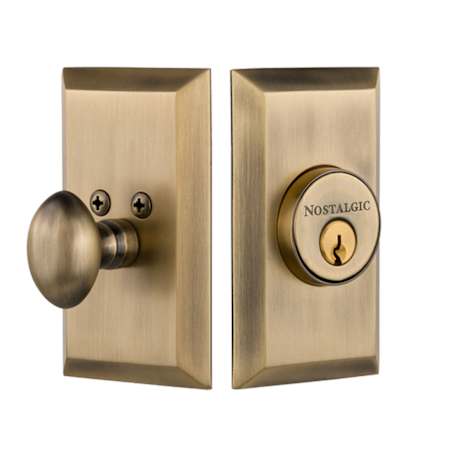 Nostalgic Warehouse Single Cylinder Deadbolt from the Studio Collection Antique Brass