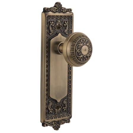 Nostalgic Warehouse Vintage Victorian Egg and Dart Solid Brass Privacy Door Knob Set with 2-3/4" Backset Antique Brass